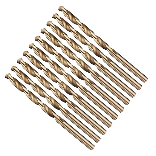 Drill Bit, 3/16" Cutting Diameter (4.763mm), 4241 HSS Gold 118° Cutting Angle Versatile Jobber Bits - (Applications: for Drilling Plastic Wood Soft Thin Metal), 10-Pieces