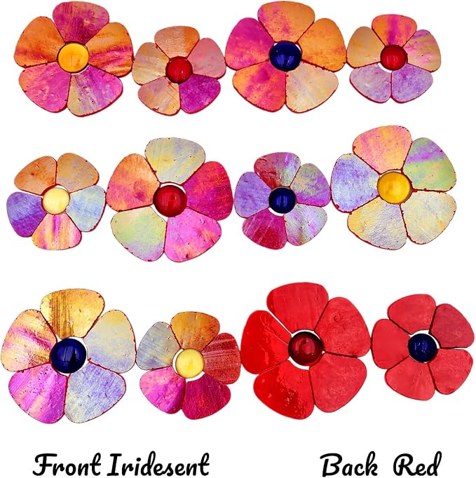 Esweny 12 Flower Stained Glass Mosaic Tiles - Image 2