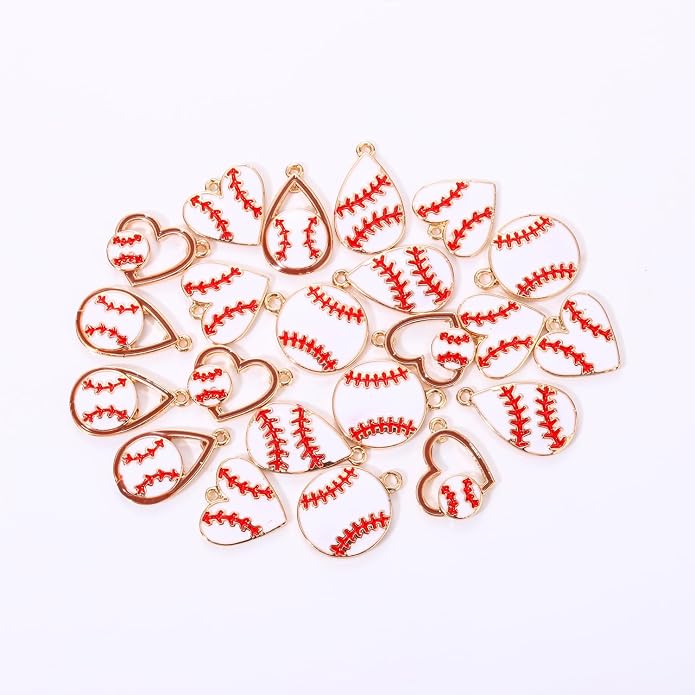 20PCS Sports Charms Enamel Basketball Baseball Pendant Charms - Image 5