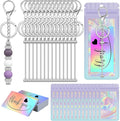 42/84/126 Pcs Beadable Keychain Bars Bulk Blank DIY Beaded Keychain Making by Unknown