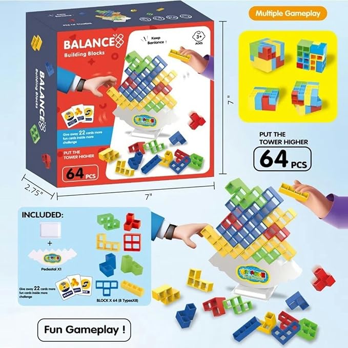 64 Pcs Stacking Tower Game - Image 6