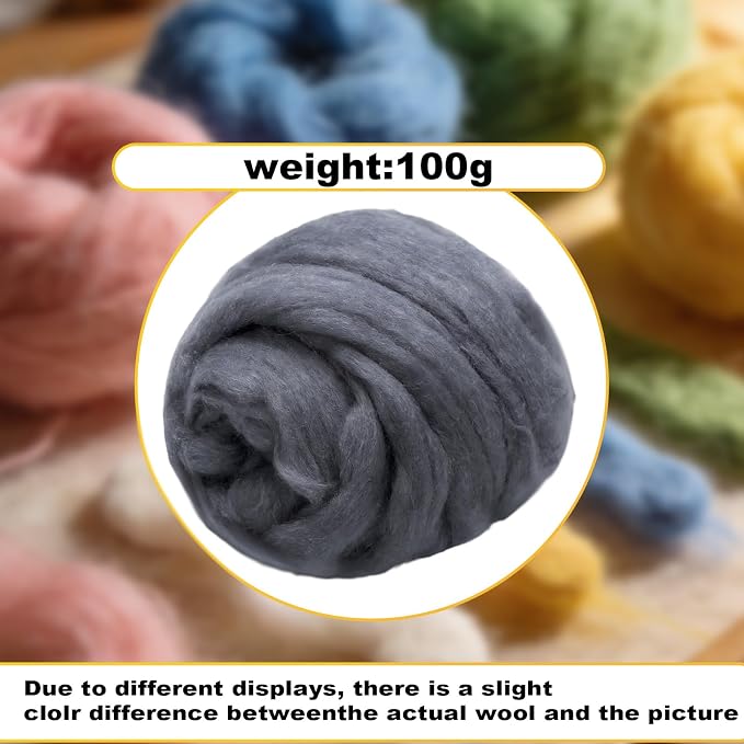 Wool Roving-3.5oz Needle Felting Wool, Soft Multi-Color Wool Fiber, Perfect - Image 2