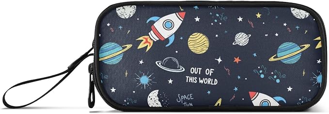 Space Rocket Planet Pencil Case Box Boys Girls Large Pencil Pouch - Image 2