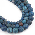 60pcs Natural Matte American Turquoise Gemstone Beads，6mm Frosted Round Loose by Yochus