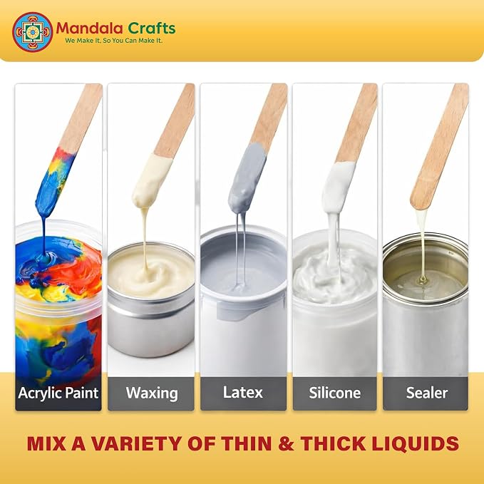 Mandala Crafts 10 Inch Wooden Sticks Paint Stirrers - Image 6