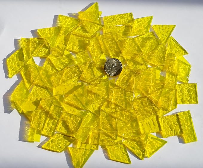 Large Transparent Textured Glass Tiles by Unknown