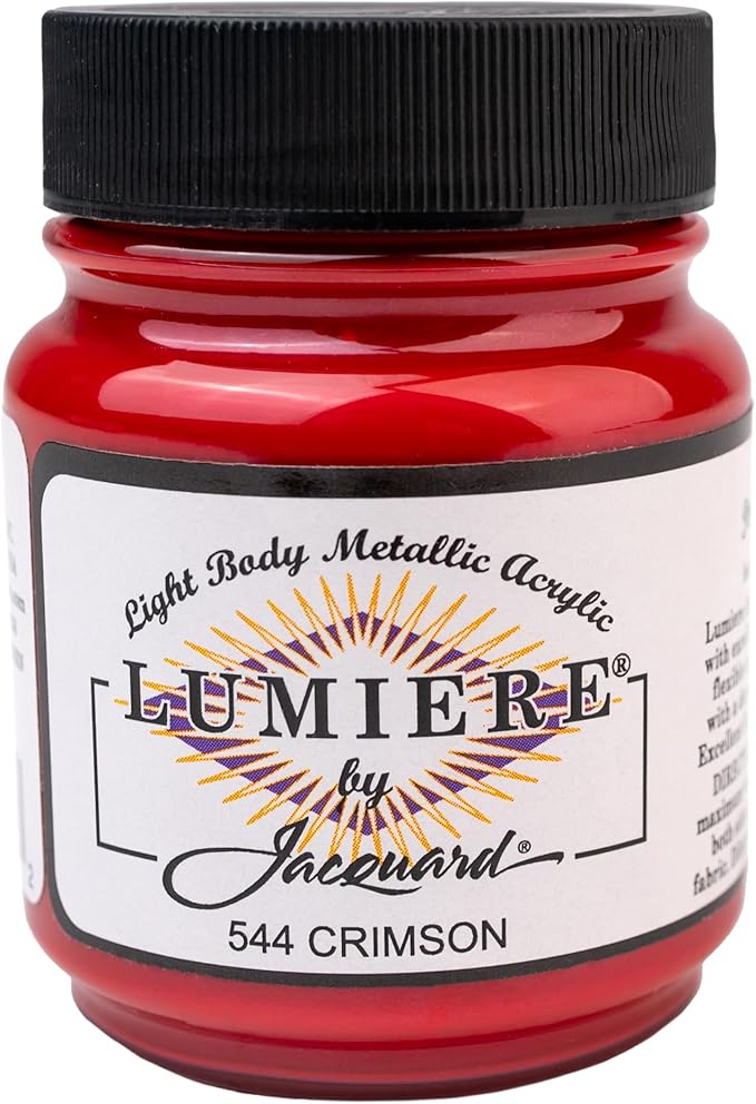 Jacquard Lumiere 2.25oz Fabric Paint Crimson by Jacquard