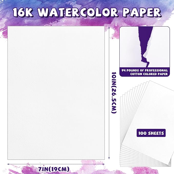 100Sheets Newbested White Watercolor Paper Cold Press Cut Bulk Pack - Image 2