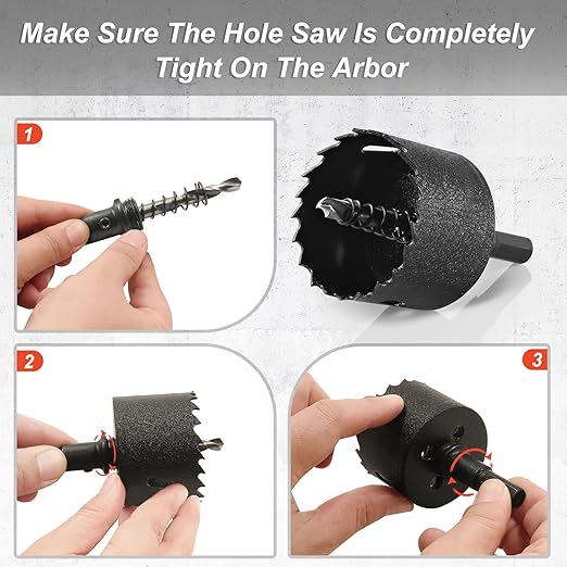 2-5/8 Inch Hole Saw with 3/8" Triangle Shank Quick Change Arbor, JTemgle Bi-Metal Hole Saw Heavy Duty Hole Cutting Tool for Cornhole Boards, Recessed Lights, Wood, Plastic, Drywall & Soft Metal