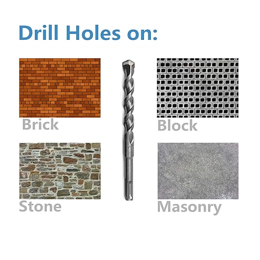 3PCS, 3/8" x 6", SDS Plus, Hammer Drill Bits, Rotary Hammer Drill Bits