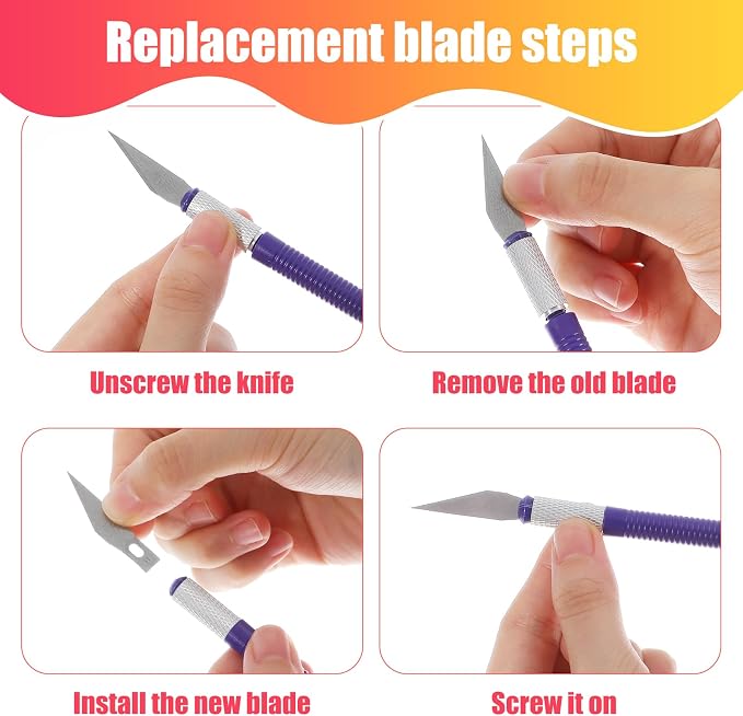 64 Pack Exacto Knife Set, Exacto Knives Bulk, Precision Craft Knife, Craft Knife - Image 7