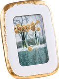 4x6 Picture Frame, Ornate Photo Frame White & Gold, Hand-Crafted Resin Table by ZIHARA