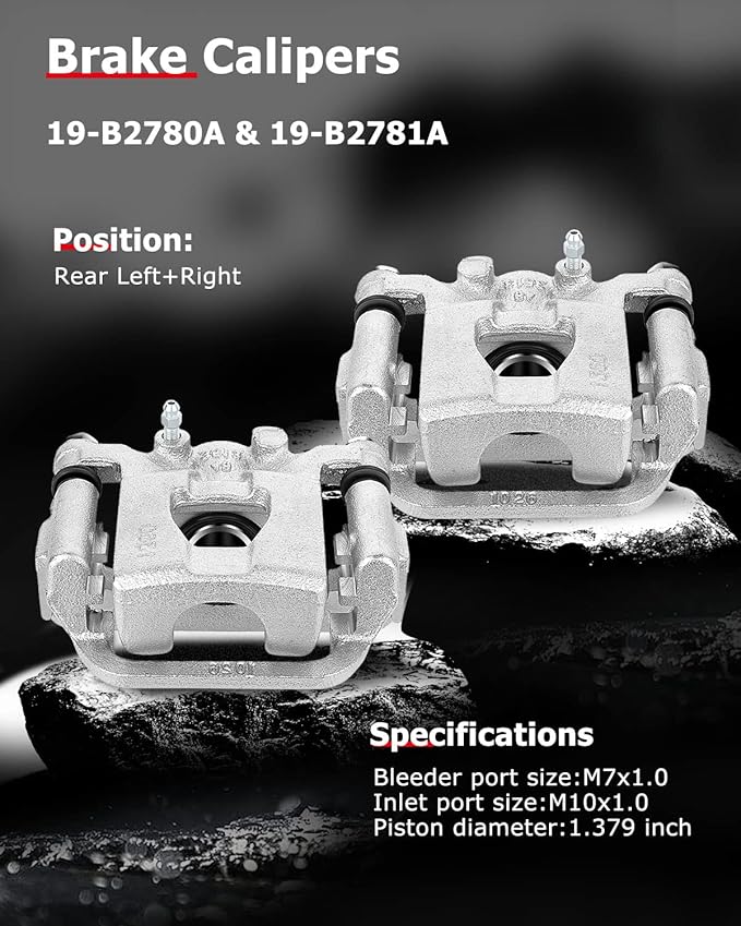 cciyu 19-B2780A 19-B2781A Rear Left & Right Brake Calipers With Bracket For Nissan For Altima 2007-2012,For Nissan For Maxima 2007-2008