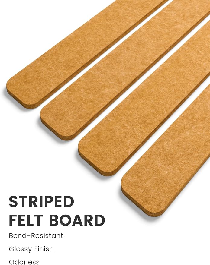 Fluxynara Cork Board Alternative Felt Strip Board 5-Pack 13"x2", Office Pin - Image 3