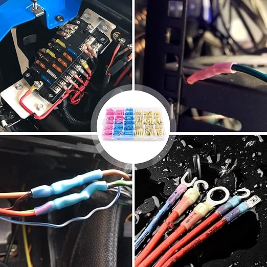 Nilight 540 PCS Heat Shrink Wire Connectors Waterproof Automotive Marine Electrical Terminals Kit Ring Fork Hook Spade Butt Splices