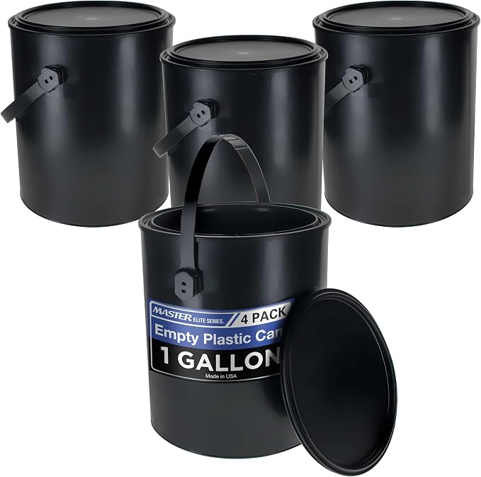 Master Elite 1 Gallon Plastic Paint Can Bucket, 128 fl. oz. All-Plastic Coating by MasterAirbrush