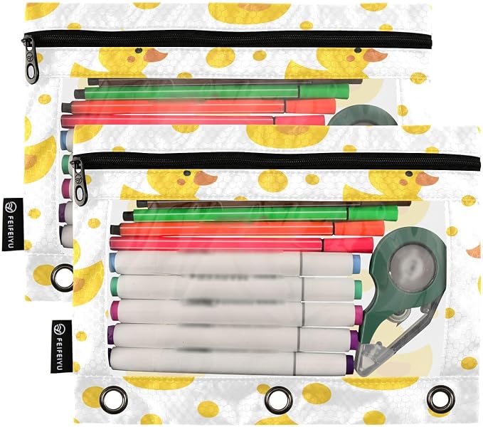 Custom Cute Yellow Ducks Pencil Pouch - Image 2