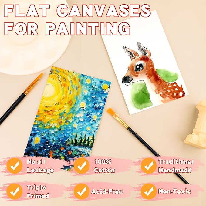 ESRICH Canvas Boards for Painting 5x7IN, 48 Pack Small Canvases for Painting - Image 3