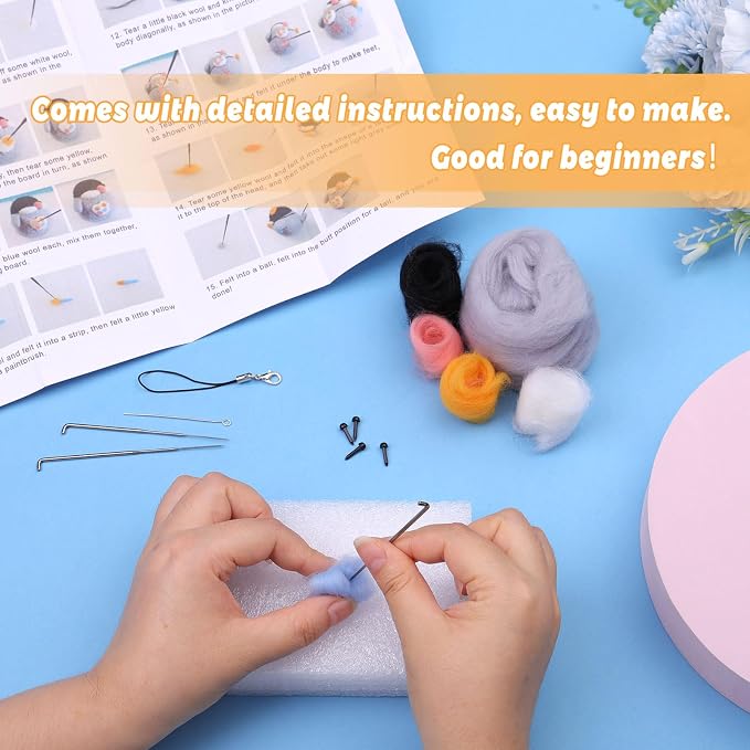 SOCNITC Felting Kits for Beginners, Animal Needle Felting Supplies Kits - Image 5