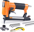 KN8016S 21 Gauge Pneumatic Upholstery Stapler for 80 Series Staples with 1/2" Crown Continuous Firing Mode Air Power Upholstery Staple Gun Fine Wire Stapler, DIY, Renovation, Furniture