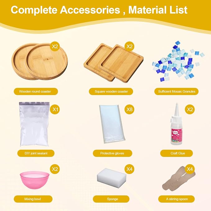 WATHFKCU 4 Sets DIY Glass Mosaic Tiles - Image 2