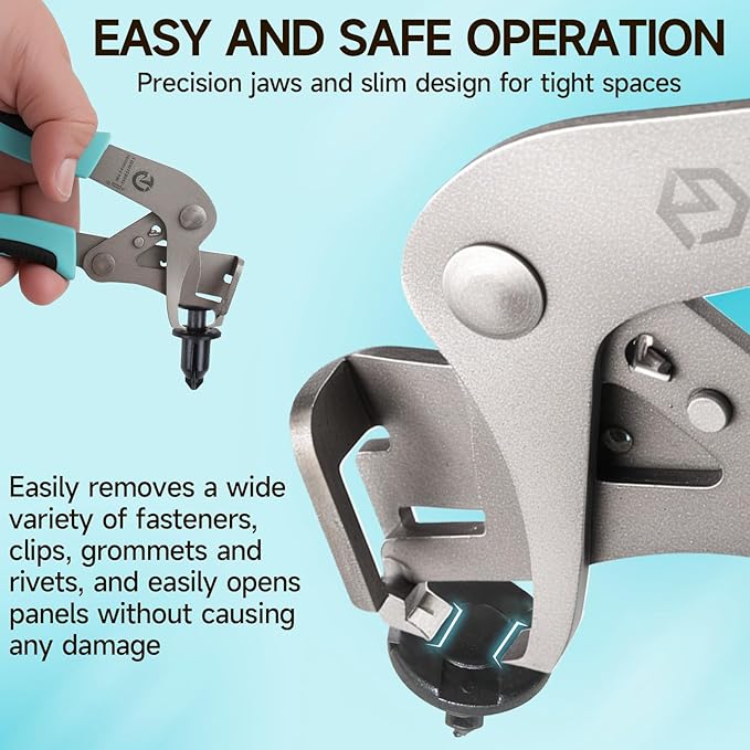 Car Clip Pliers and Disassembly Tools, Multi-Functional Automotive Snap Pliers, Cable Cutting Tool, Easy to Remove Fasteners, Clips, Buckles and Rivets, Open The Panels Without Damage