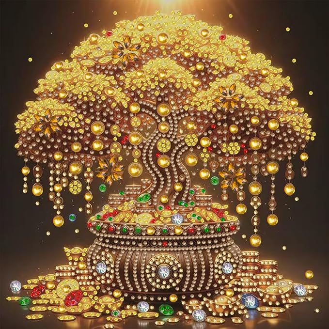 Money Tree Special Shape Diamond Art by Unknown