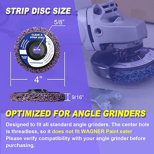 10 PCS - Paint Stripping Wheel Disc Abrasive, Remove Paint Coating Rust Welds Oxidation - Efficient Strip Disc for Metal Surface Preparation & Angle Grinding - (4" x 5/8")