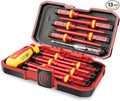 HURRICANE 1000V Insulated Electrician Screwdriver Set, All-in-One Premium Professional 13-Pieces CR-V Magnetic Phillips Slotted Pozidriv Torx Screwdriver