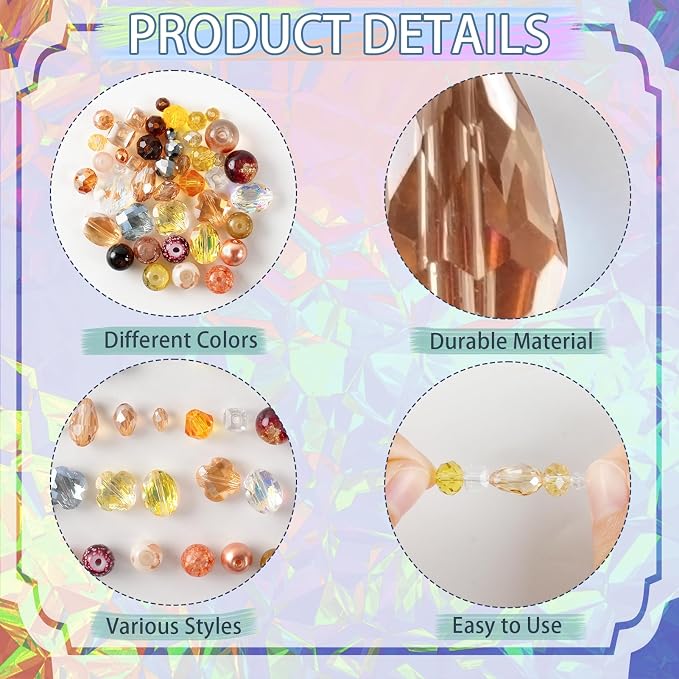 636pcs Glass Beads for Jewelry Making - Image 3