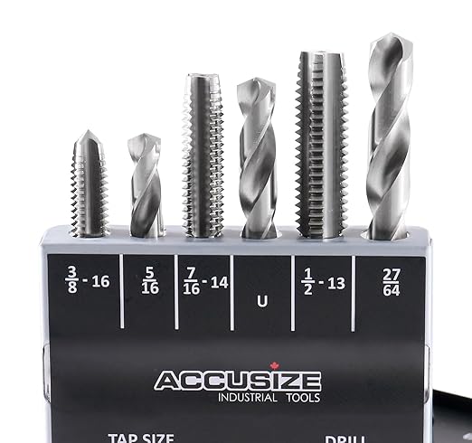 Accusize Industrial Tools U.N.C. 18 Pc H.S.S. Tap and Drill Set, 0001-0040