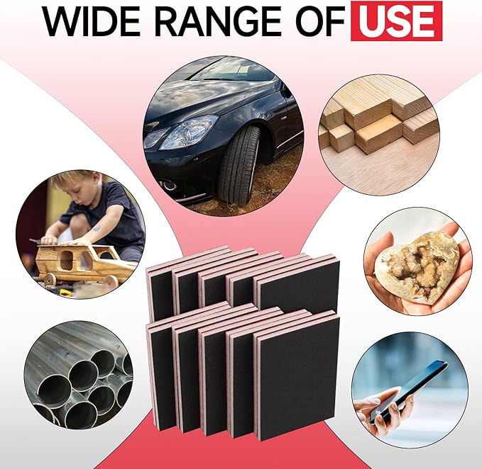 20 Pcs 3 x 4 Inch 180 Grit Sanding Sponge Set, Ultra Fine Sanding Sponges Pads, Soft Foam Hand Sander Block Wet Dry Sandpaper for Model Drywall Metal Wood Furniture Polishing
