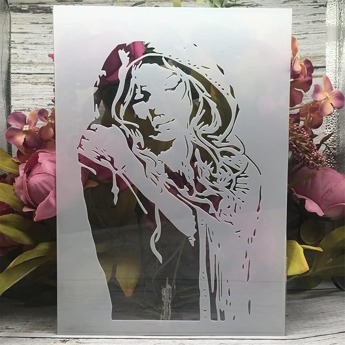 TIAMECH A4 Reusable Raincoat Girl Stencil - Image 7