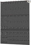WALMANN 96PCS Metal Pegboard with Pegboard Hooks for Wall, Garage Tools Storage Pegboar for Garage, Workbench, Peg Boards, Tool Organizer Board with Hooks(Black)