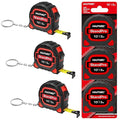 HAUTMEC 3 PC Small Mini Tape Measure, Keychain Measuring, Metric and Imperial Scales, Retractable Pocket Measurement Suitable for Homeowners, HT0252