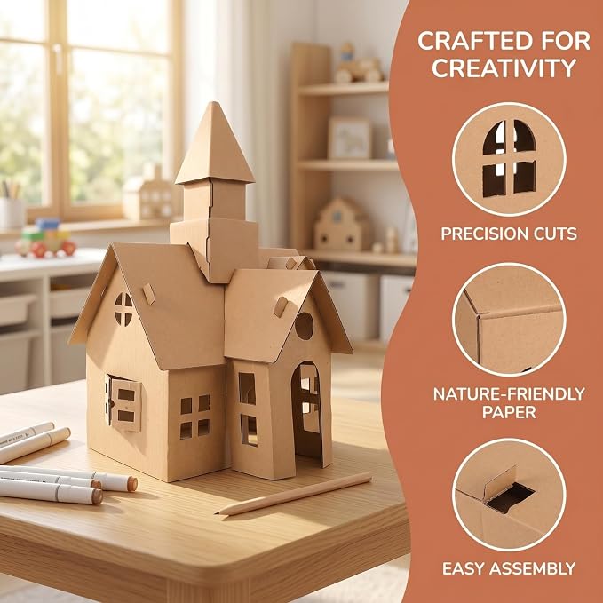 WRITWAA DIY Paper House Kit for Kids - Image 2