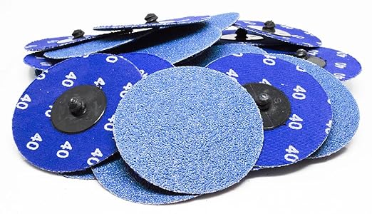 Benchmark Abrasives 3 Inch Sanding Discs Quick Change Zirconia - Sanding Discs Drill & Die Grinder Sanding Disc for Deburring Polishing Rust Remover for Metal Paint Stripper (25 Pack) - 36 Grit
