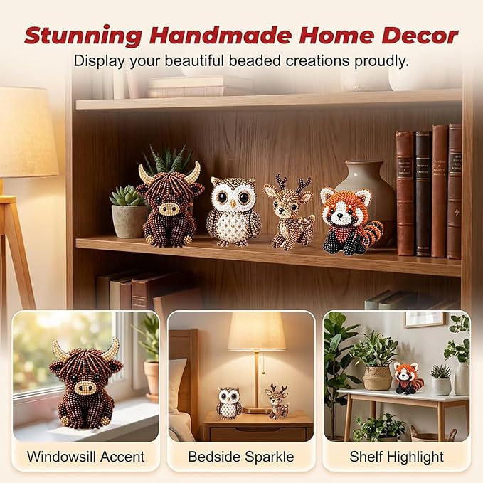 Temiaode 3D Beaded Animal Kit, 4 Pack DIY Bead Craft Set - Image 5