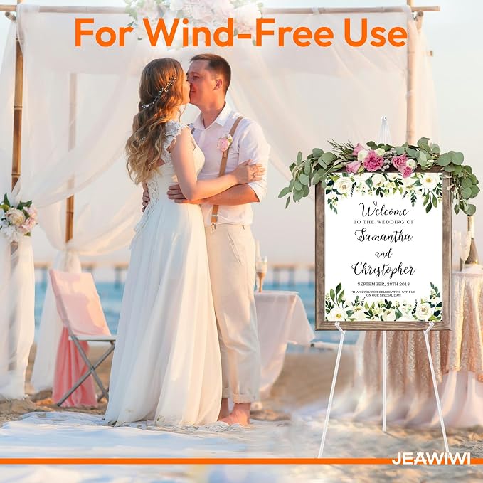 JEAWIWI 2PCS White Lightweight Easel Stand, 66 Inch Adjustable Portable Display - Image 8
