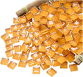 100 Pieces Mosaic Tiles Squares Orange Crystal Mosaic Stained Glass by Ricytnig