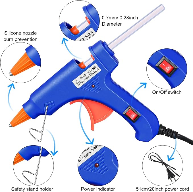 Zhengmy 6 Pcs Mini Glue Gun Crafts Hot Melt Guns Low Temp Glue - Image 3