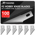 Jetmore 100 Pack Craft Hobby Blades #2 Craft Knife Blades Refill Hobby Knife by Jetmore