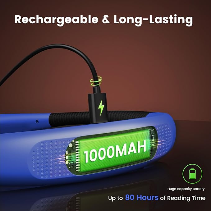 Glocusent Book Light, 3-Color & 6-Brightness Reading Light, Bendable Neck Light - Image 4