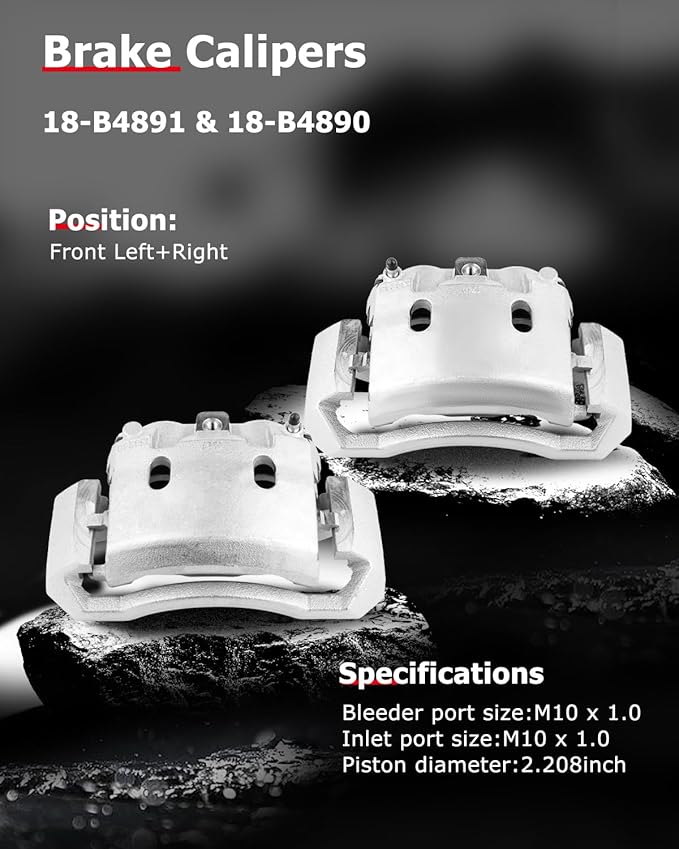 cciyu Front & Rear Brake Calipers Assembly w/Bracket 18-B4891 18-B4890 18-B4895 18-B4894 For Dodge For Ram 1500 2006-2008,For Dodge For Ram 2500 2004-2008,For Dodge For Ram 3500 2003-2008