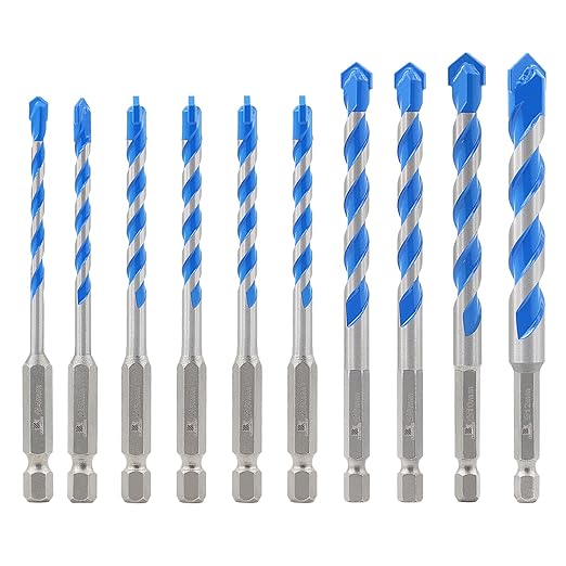 Masonry Drill Bit Set - Concrete Drill Bit Set for Glass/Brick/Plastic/Cement/Wood/Tile Hex Shank Drill Bits.