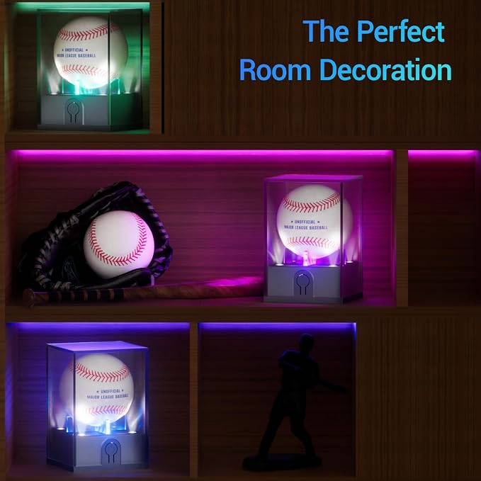 Baseball Display Case with Led Light, Acrylic Baseball Case - Image 6