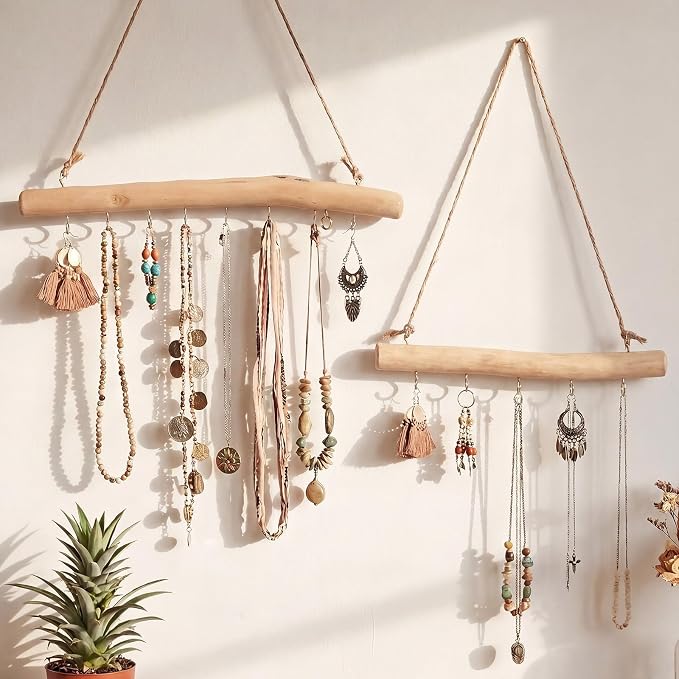 Yinkin 2 Pcs Natural Driftwood Jewelry Hanger Wall Driftwood by Yinkin