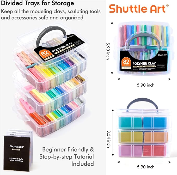 Shuttle Art 82 Colors Polymer Clay Kit, Oven Bake Clay - Image 9