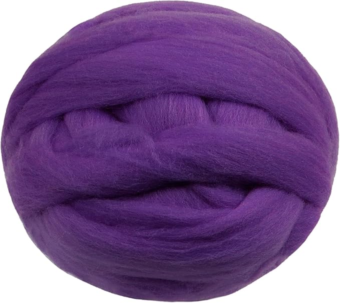 JeogYong Needle Felting Wool, 3.53oz Wool Roving Chunky Wool Yarn, Grape-Purple by JeogYong