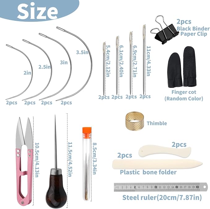33 Pcs Book Binding Kits 4 Pcs Bone Folder Paper Creaser Paper Folding Tool - Image 2